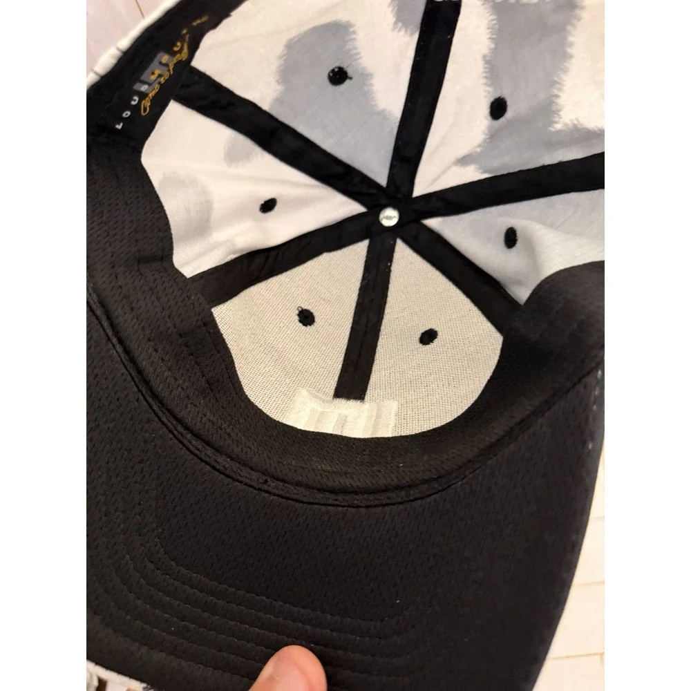 Loudmouth Golf Hat Black White Cow Print Holstein Adjustable Baseball Cap
